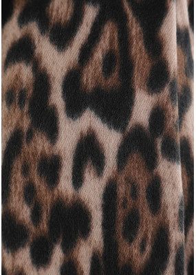 YF4899 Leopard print scarf with fringe